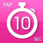 Valkoinen sekuntikello ja numerot 10 vaaleanpunaisella taustalla