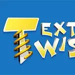 Kuva sisältää sinisellä taustalla olevan tekstin Text Twist 2, jossa Text alkaa keltaisella kirjaimella T, jossa on kierrejousimainen elementti