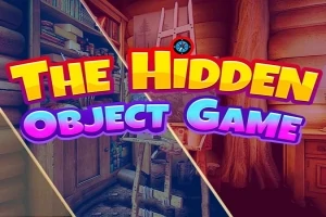 Kirjaimilla The Hidden Object Game koristeltu kuva, jossa on kolme jaettua näkymää huoneesta täynnä esineitä