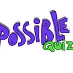 Värikäs teksti The Impossible Quiz piirretyllä fontilla valkoisella taustalla