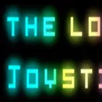 Kuvan teksti on värikkäillä, hehkuvilla kirjaimilla kirjoitettu The Lost Joystick mustalla taustalla
