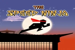 Ninja juoksee kattojen yllä kuun valossa, ja taustalla näkyy teksti The Speed Ninja