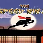 Ninja juoksee kattojen yllä kuun valossa, ja taustalla näkyy teksti The Speed Ninja