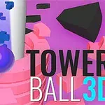 Violetti pallo putoaa vaaleanpunaisten tasojen läpi violetilla ja vaaleanpunaisella taustalla 3D-tekstin vieressä