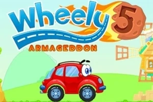 Punainen auto ja pyörivä tuulimylly vihreällä taustalla