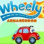 Punainen auto ja pyörivä tuulimylly vihreällä taustalla