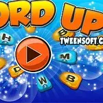 Värikäs kuva, jossa on iso WORD UP -teksti, kirjaimia ympyröinä ja pommia muistuttava hahmo sinisellä taustalla