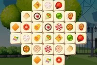 Yksinkertaistettu klassinen Mahjong-peli RUOKA-teemalla
