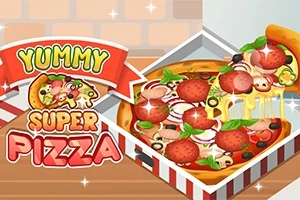 Pizza täynnä täytettä, kuten pepperonia, sieniä, sipulia ja oliiveja, pizzalaatikossa tiiliseinää vasten