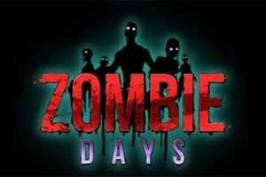 Mustalla taustalla on sanat Zombie Days, ja niiden takana seisoo viisi mustaa hahmoa, joilla on hehkuvat, valkoiset silmät