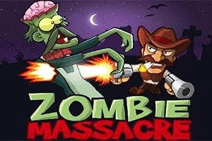 Sarjakuvamainen kuva, jossa vihreäihoinen zombie ja cowboy-asuinen mies taistelevat yöllisen taivaan alla