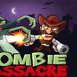 Sarjakuvamainen kuva, jossa vihreäihoinen zombie ja cowboy-asuinen mies taistelevat yöllisen taivaan alla