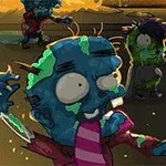 Siniset ja vihreät zombit kadulla iltahämärässä