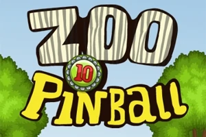 Tekstissä lukee Zoo Pinball ja keskellä 10, ympärillä puita ja taustalla sininen taivas