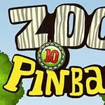 Tekstissä lukee Zoo Pinball ja keskellä 10, ympärillä puita ja taustalla sininen taivas